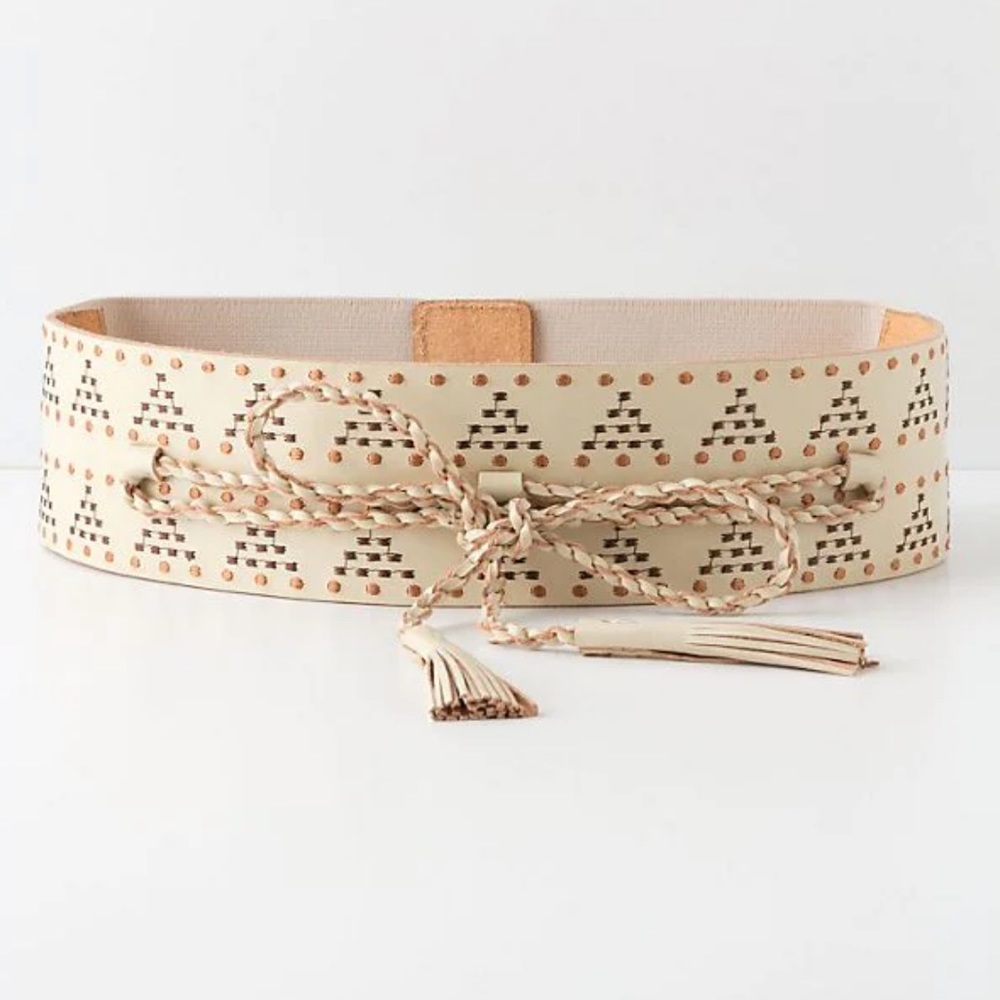 Anthropologie Jacumba Corset Tassel Belt - M